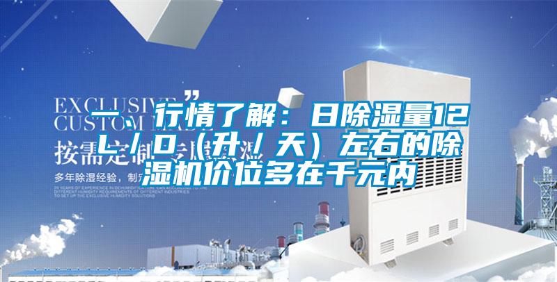 一、行情了解：日除濕量12L／D（升／天）左右的除濕機價位多在千元內