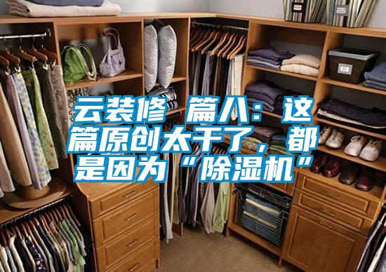 云裝修 篇八:這篇原創太干了,都是因為“除濕機”