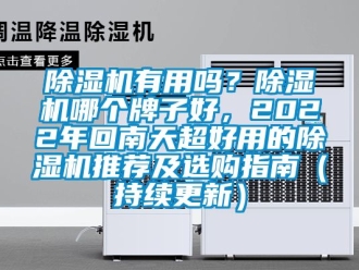 行業新聞除濕機有用嗎？除濕機哪個牌子好，2022年回南天超好用的除濕機推薦及選購指南（持續更新）