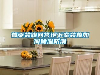 企業新聞首頁裝修問答地下室裝修如何除濕防潮